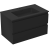 Mexen Orio Badezimmerunterschrank 80 cm mit Waschbecken Otis, 2 Schubladen, schwarz matt - 91A10-08047-2-BFF71-W18M71