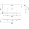 Mexen Orio Badezimmerschrank 90 cm mit Waschbecken Otis, 2 Schubladen, grau matt/weiß matt - 91A10-09047-2-BFF62-W18M01