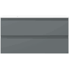 Mexen Orio 90 cm Badezimmerschrank mit Otis Waschbecken, 2 Schubladen, grafit matt/weiß matt - 91A10-09047-2-BFF66-W18M01