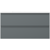 Mexen Orio Badezimmerschrank 90 cm mit Waschbecken Otis, 2 Schubladen, Graphit matt/Weiß matt - 91A10-09047-2-BFF66-W18M01
