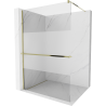 Mexen Kioto+ Duschwand mit Ablage Walk-in 70 x 200 cm, transparent/frost, gold - 800-070-121-50-35