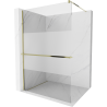 Mexen Kioto+ Duschwand mit Ablage Walk-in 110 x 200 cm, transparent/gefrostet, gold - 800-110-121-50-35