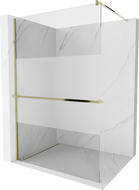 Mexen Kioto+ Duschwand mit Regal Walk-in 110 x 200 cm, transparent/Frost, Gold - 800-110-121-50-35