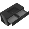 Mexen Orio Badezimmerschrank 100 cm mit Waschbecken Otis, 2 Schubladen, Schwarz Glanz/Schwarz Matt - 91A10-10047-2-BFF70-W18M71