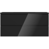 Mexen Orio Badezimmerschrank 100 cm mit Waschbecken Otis, 2 Schubladen, Schwarz Glanz/Schwarz Matt - 91A10-10047-2-BFF70-W18M71