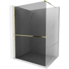 Mexen Kioto+ Duschwand mit Ablage Walk-in 70 x 200 cm, Graphit, Gold - 800-070-121-50-40