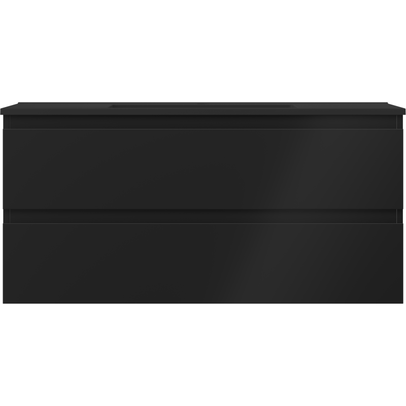 Mexen Orio Badezimmerunterschrank 100 cm mit Waschbecken Otis, 2 Schubladen, schwarz matt - 91A10-10047-2-BFF71-W18M71
