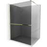 Mexen Kioto+ Duschwand mit Regal Walk-in 100 x 200 cm, Graphit, Gold - 800-100-121-50-40