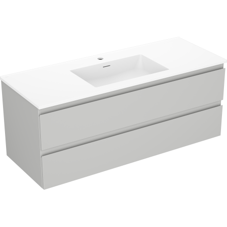 Mexen Orio Badezimmerschrank 120 cm mit Waschbecken Otis, 2 Schubladen, grau matt/weiß matt - 91A10-12047-2-BFF62-W18M01