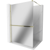 Mexen Kioto+ Duschwand mit Ablage Walk-in 90 x 200 cm, Spiegel, Gold - 800-090-121-50-50