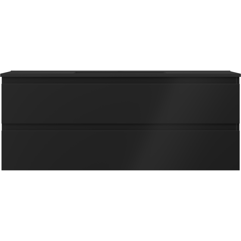 Mexen Orio Badezimmerschrank 120 cm mit Waschbecken Otis, 2 Schubladen, schwarz matt - 91A10-12047-2-BFF71-W18M71