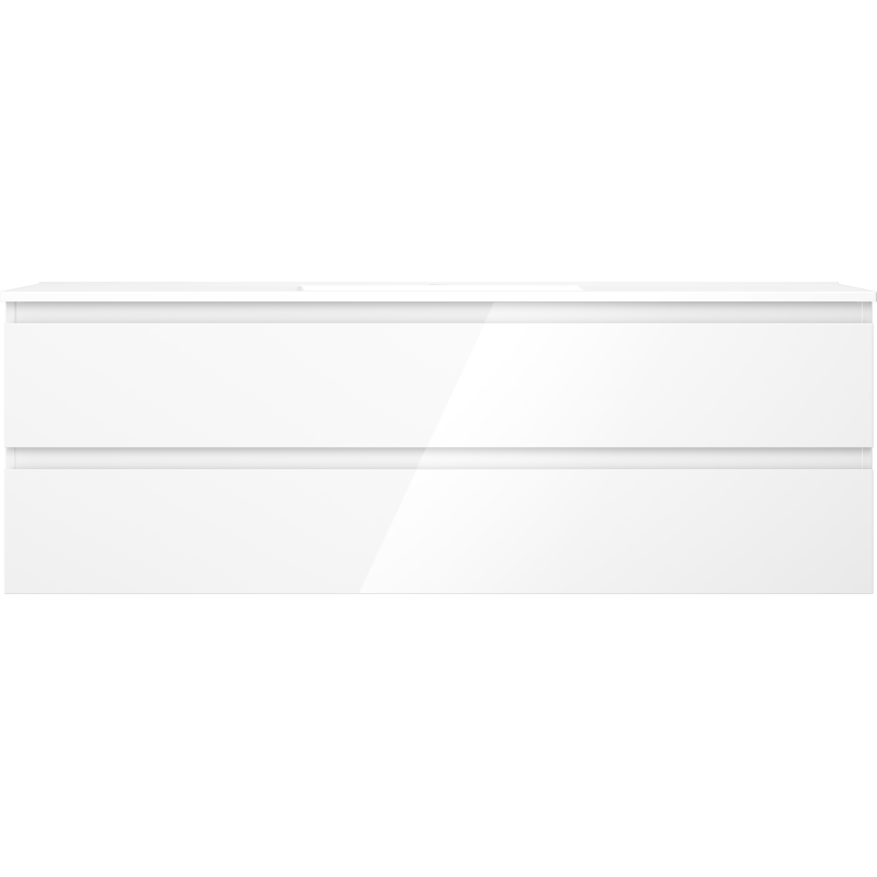 Mexen Orio Badezimmerschrank 140 cm mit Waschbecken Otis, 2 Schubladen, weiß glänzend - 91A10-14047-2-BFF00-W18M00