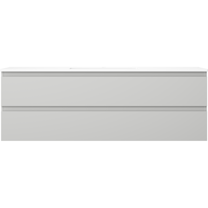 Mexen Orio Badezimmerschrank 140 cm mit Otis Waschbecken, 2 Schubladen, grau matt/weiß matt - 91A10-14047-2-BFF62-W18M01