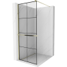 Mexen Kioto+ Duschwand mit Regal Walk-in 70 x 200 cm, schwarzes Gitter, gold - 800-070-121-50-77