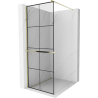 Mexen Kioto+ Duschwand mit Ablage Walk-in 80 x 200 cm, schwarzes Raster, gold - 800-080-121-50-77