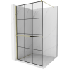 Mexen Kioto+ Duschwand mit Regal Walk-in 110 x 200 cm, schwarzes Gitter, golden - 800-110-121-50-77
