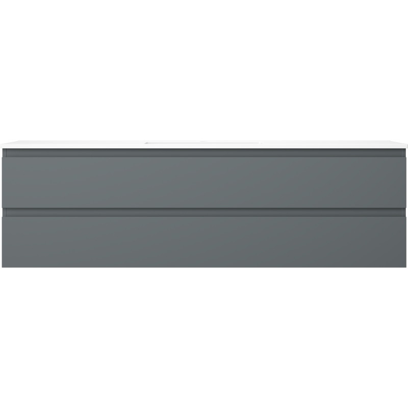 Mexen Orio Badezimmerschrank 160 cm mit Waschbecken Otis, 2 Schubladen, Graphit matt/Weiß matt - 91A10-16047-2-BFF66-W18M01