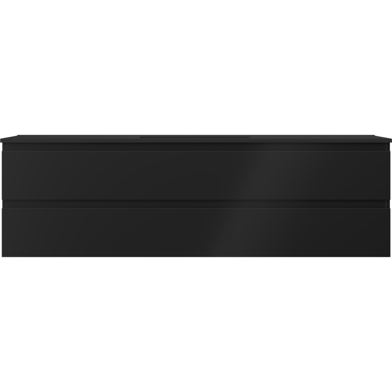 Mexen Orio Badezimmerschrank 160 cm mit Otis-Waschbecken, 2 Schubladen, Schwarz matt - 91A10-16047-2-BFF71-W18M71