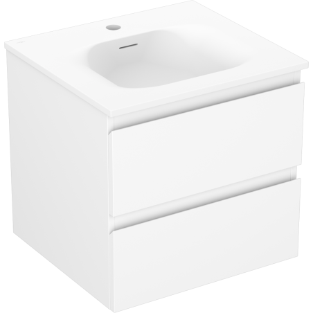 Mexen Orio Badezimmerschrank 50 cm mit Waschbecken Vela, 2 Schubladen, weiß matt - 91A10-05047-2-BFF01-W23M01