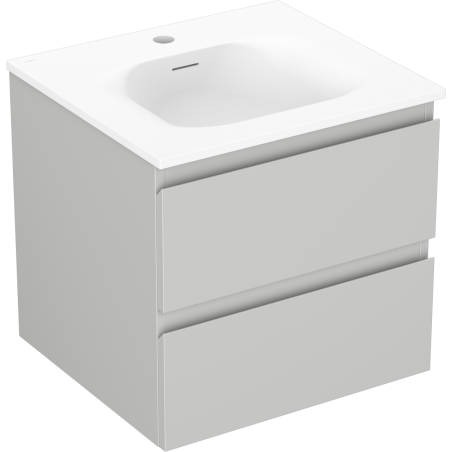 Mexen Orio Badezimmerschrank 50 cm mit Waschbecken Vela, 2 Schubladen, graues Matt/weißes Matt - 91A10-05047-2-BFF62-W23M01
