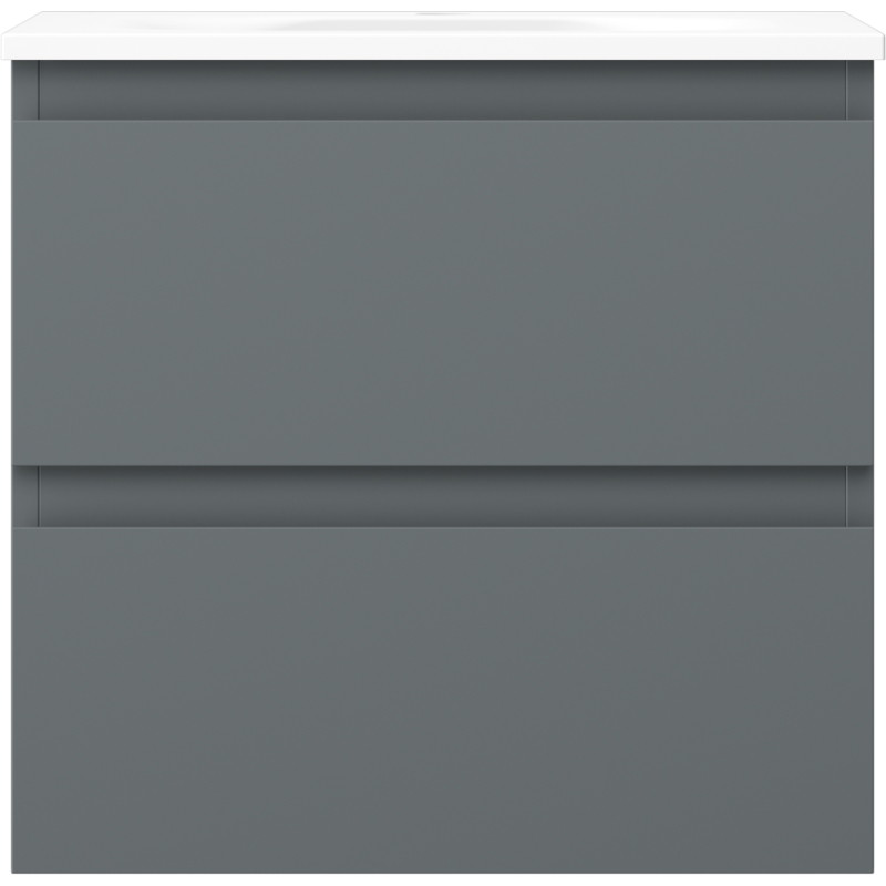 Mexen Orio Badezimmerschrank 50 cm mit Waschbecken Vela, 2 Schubladen, Graphit matt/Weiß matt - 91A10-05047-2-BFF66-W23M01