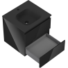 Mexen Orio Badschrank 50 cm mit Waschbecken Vela, 2 Schubladen, Schwarz Glanz/Schwarz Matt - 91A10-05047-2-BFF70-W23M71
