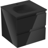 Mexen Orio Badschrank 50 cm mit Waschbecken Vela, 2 Schubladen, Schwarz Glanz/Schwarz Matt - 91A10-05047-2-BFF70-W23M71