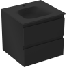 Mexen Orio 50 cm Badezimmerschrank mit Waschbecken Vela, 2 Schubladen, schwarz matt - 91A10-05047-2-BFF71-W23M71