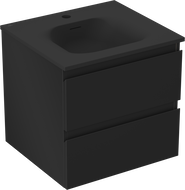 Mexen Orio 50 cm Badezimmerschrank mit Waschbecken Vela, 2 Schubladen, schwarz matt - 91A10-05047-2-BFF71-W23M71