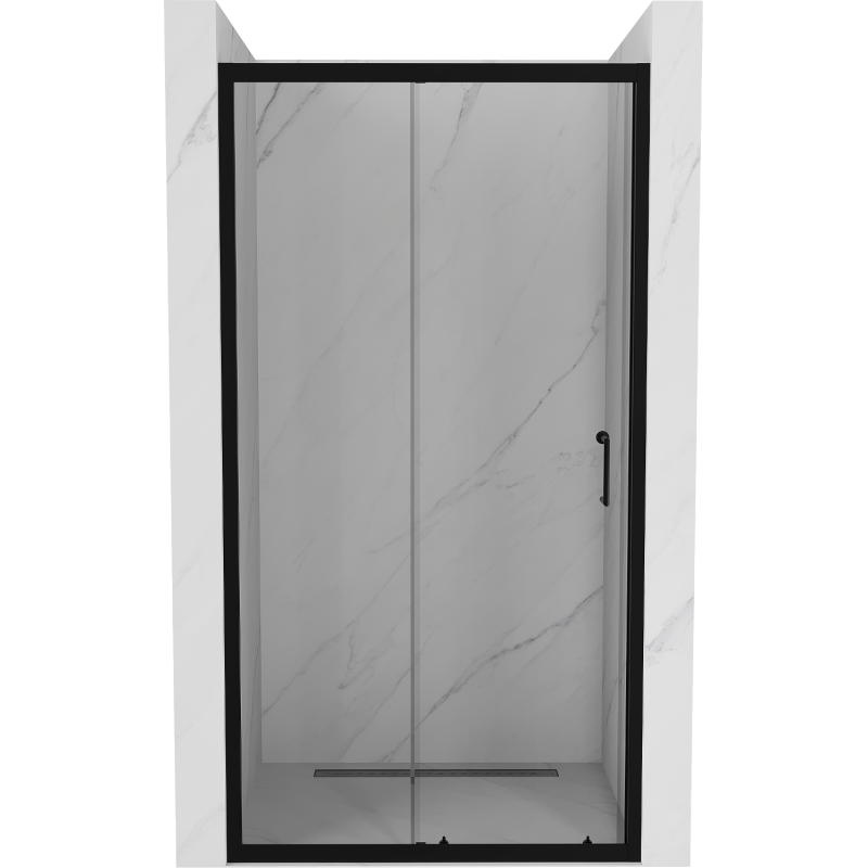Mexen Apia Schiebetür Duschwand 100 cm, transparent, schwarz - 845-100-000-70-00