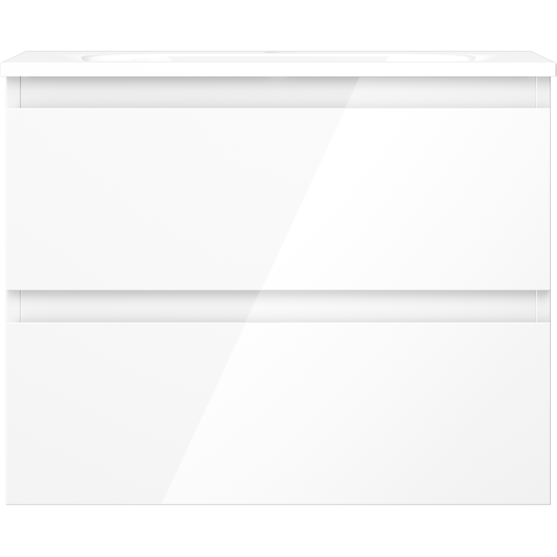 Mexen Orio Badezimmerschrank 60 cm mit Waschbecken Vela, 2 Schubladen, weiß glänzend - 91A10-06047-2-BFF00-W23M00