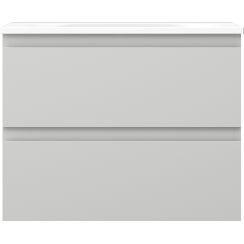 Mexen Orio Badezimmerschrank 60 cm mit Waschbecken Vela, 2 Schubladen, grau matt/weiß matt - 91A10-06047-2-BFF62-W23M01
