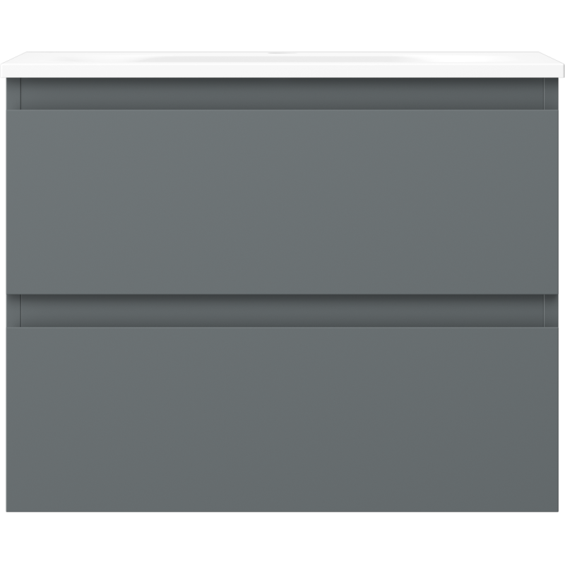 Mexen Orio Badezimmerschrank 60 cm mit Waschbecken Vela, 2 Schubladen, Graphit Matt/Weiß Matt - 91A10-06047-2-BFF66-W23M01