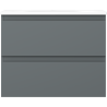 Mexen Orio Badezimmerschrank 60 cm mit Waschbecken Vela, 2 Schubladen, Graphit Matt/Weiß Matt - 91A10-06047-2-BFF66-W23M01