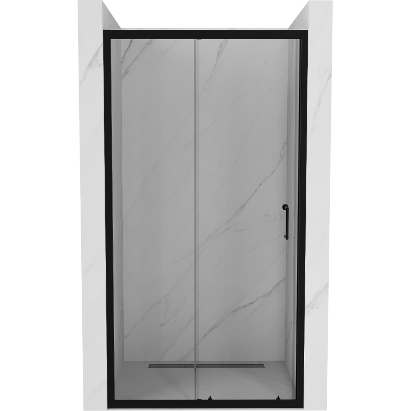 Mexen Apia Schiebeduschtür 125 cm, transparent, schwarz - 845-125-000-70-00