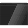 Mexen Orio Badezimmerschrank 60 cm mit Waschbecken Vela, 2 Schubladen, Schwarz Glanz/Schwarz Matt - 91A10-06047-2-BFF70-W23M71