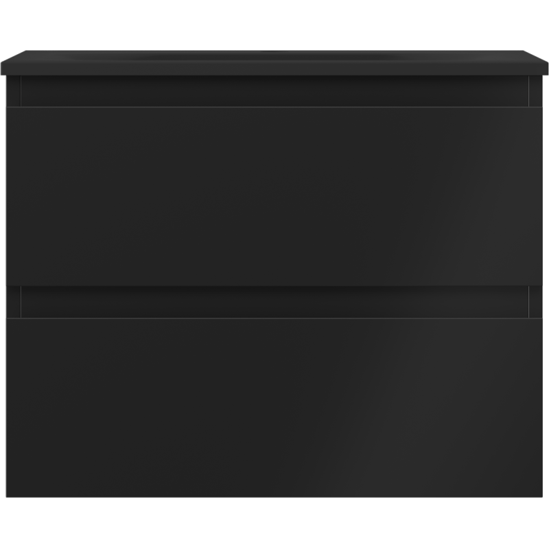 Mexen Orio Badezimmerschrank 60 cm mit Waschbecken Vela, 2 Schubladen, schwarz matt - 91A10-06047-2-BFF71-W23M71