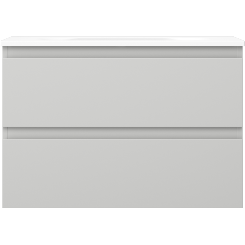 Mexen Orio Badezimmerschrank 70 cm mit Waschbecken Vela, 2 Schubladen, grau matt/weiß matt - 91A10-07047-2-BFF62-W23M01