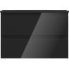 Mexen Orio Badezimmerschrank 70 cm mit Waschbecken Vela, 2 Schubladen, Schwarz Glanz/Schwarz Matt - 91A10-07047-2-BFF70-W23M71
