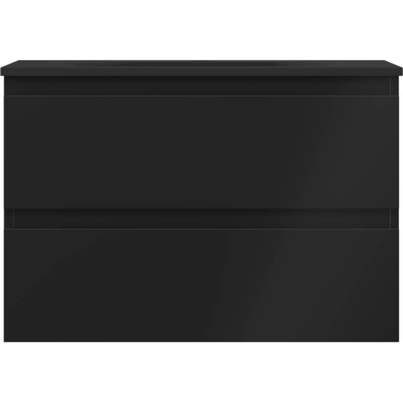 Mexen Orio Badezimmerschrank 70 cm mit Waschbecken Vela, 2 Schubladen, schwarz matt - 91A10-07047-2-BFF71-W23M71