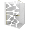 Mexen Kioto+ Duschwand mit Ablage Walk-in 70 x 200 cm, weiße Welle, Gold - 800-070-121-50-97