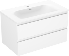 Mexen Orio Badezimmerschrank 80 cm mit Waschbecken Vela, 2 Schubladen, weiß matt - 91A10-08047-2-BFF01-W23M01