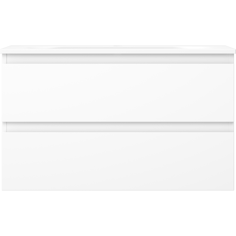 Mexen Orio Badezimmerschrank 80 cm mit Waschbecken Vela, 2 Schubladen, weiß matt - 91A10-08047-2-BFF01-W23M01