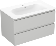 Mexen Orio Badezimmerunterschrank 80 cm mit Waschbecken Vela, 2 Schubladen, graumatt/weiß matt - 91A10-08047-2-BFF62-W23M01