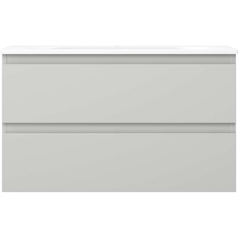 Mexen Orio Badezimmerunterschrank 80 cm mit Waschbecken Vela, 2 Schubladen, graumatt/weiß matt - 91A10-08047-2-BFF62-W23M01