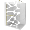 Mexen Kioto+ Duschwand mit Regal Walk-in 110 x 200 cm, weiße Welle, gold - 800-110-121-50-97