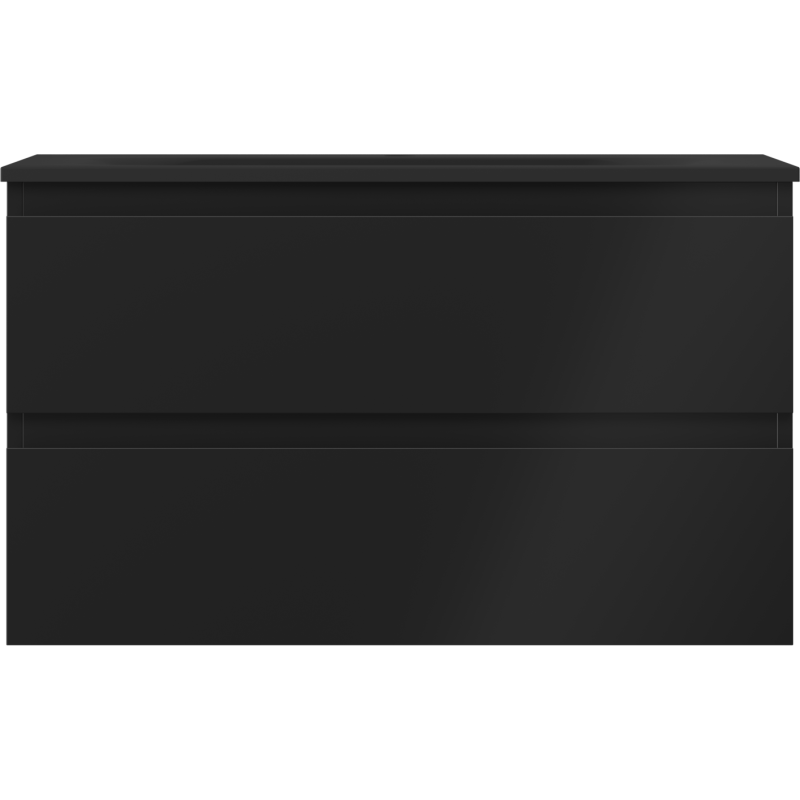 Mexen Orio Badezimmerschrank 80 cm mit Waschbecken Vela, 2 Schubladen, schwarz matt - 91A10-08047-2-BFF71-W23M71