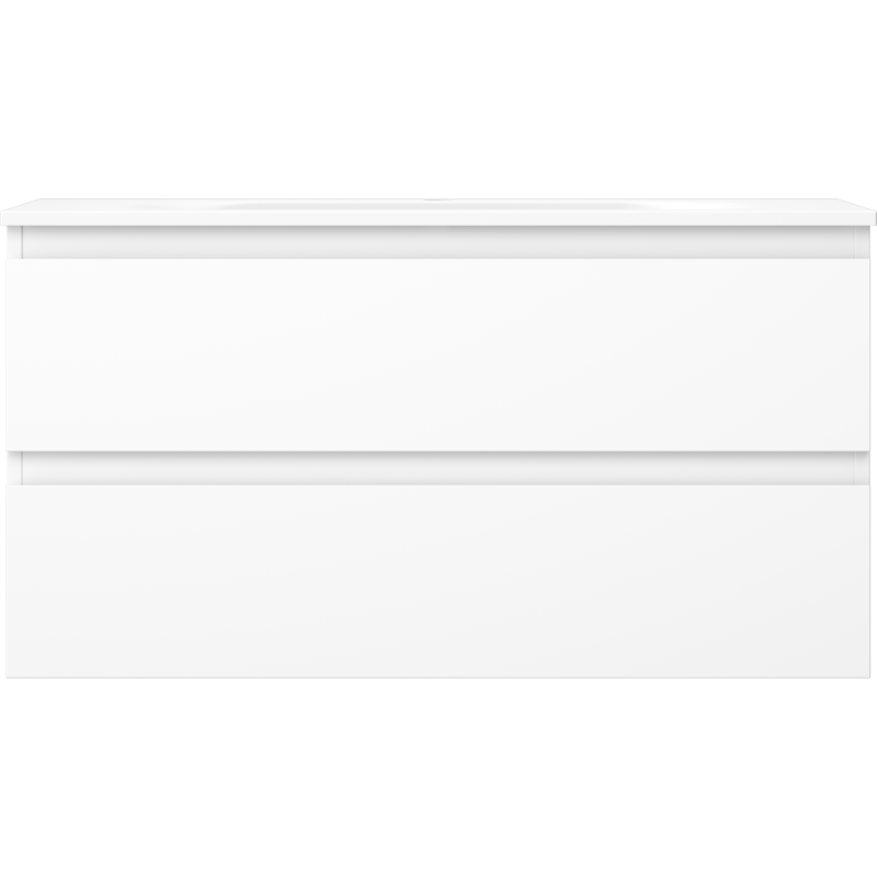 Mexen Orio Badezimmerschrank 90 cm mit Waschbecken Vela, 2 Schubladen, weiß matt - 91A10-09047-2-BFF01-W23M01