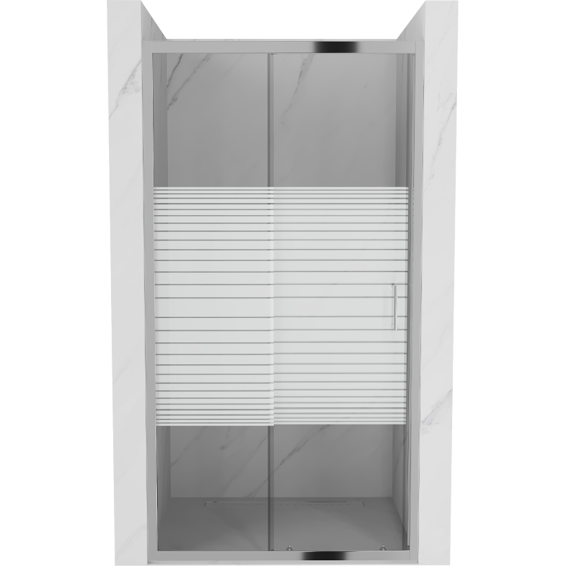 Mexen Apia Schiebetür Dusche 115 cm, Streifen, Chrom - 845-115-000-01-20