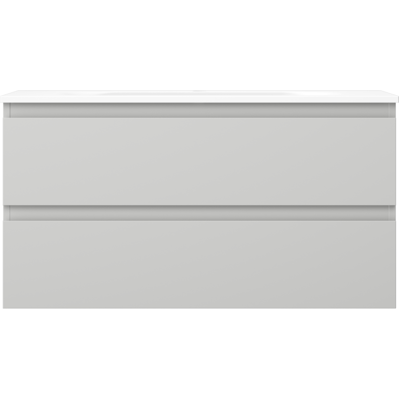 Mexen Orio Badezimmerschrank 90 cm mit Waschbecken Vela, 2 Schubladen, grau matt/weiß matt - 91A10-09047-2-BFF62-W23M01